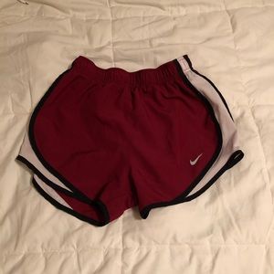 Red Maroon Nike wind shorts running shorts